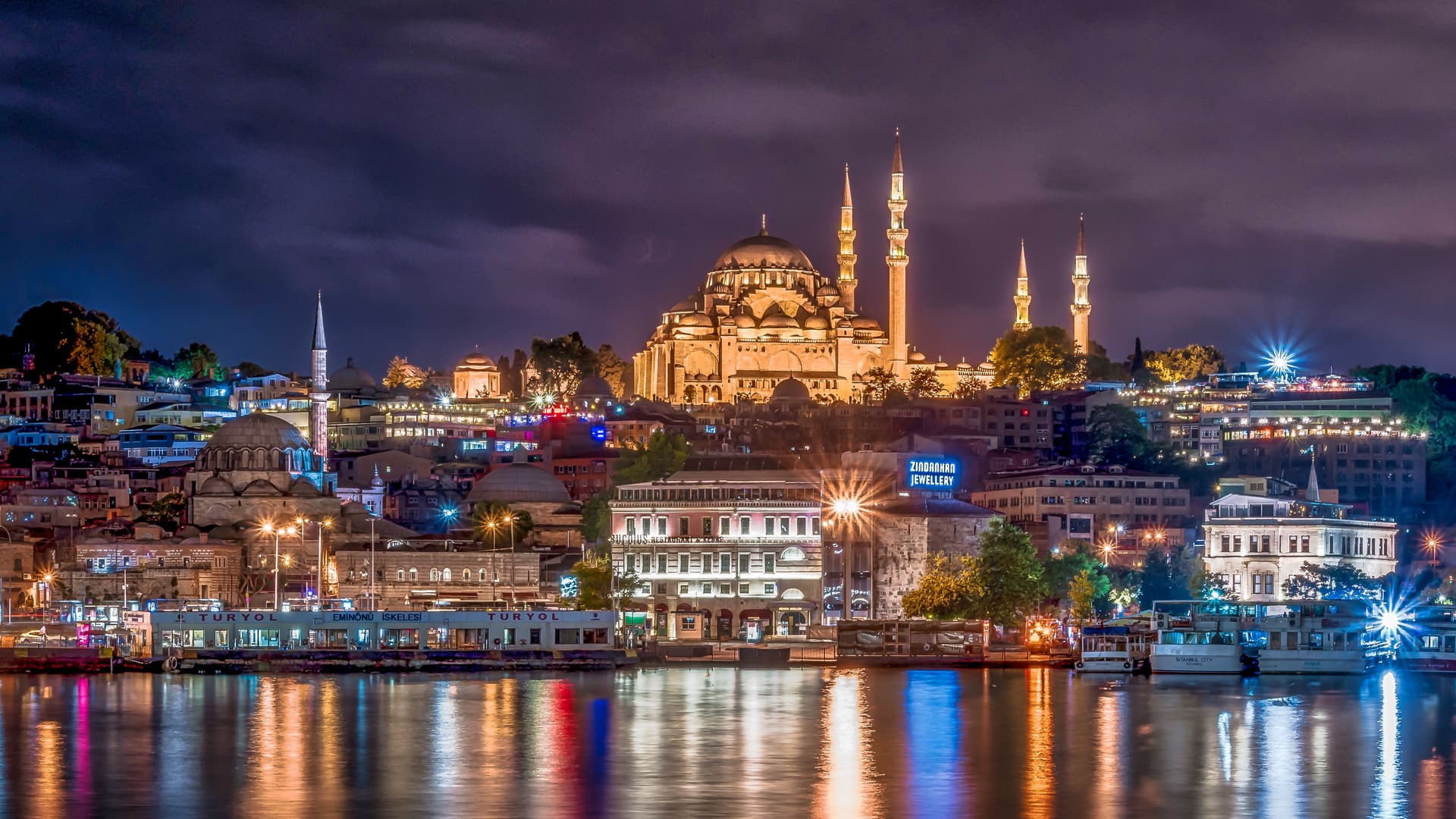 Istanbul cityscape at sunset